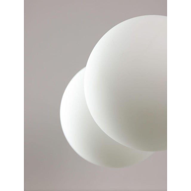 Space Age Italian Chrome and Opaline Chandelier, 1970s For Sale - Image 17 of 18