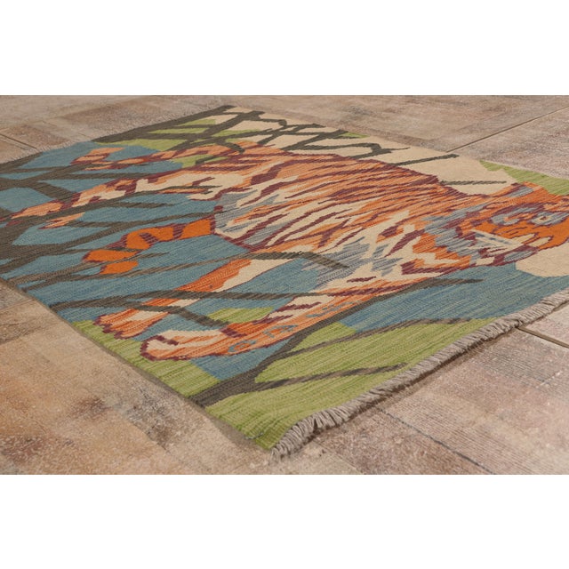 Vintage Pakistani Pictorial Kilim Rug, 03'04 X 04'11 For Sale - Image 10 of 12