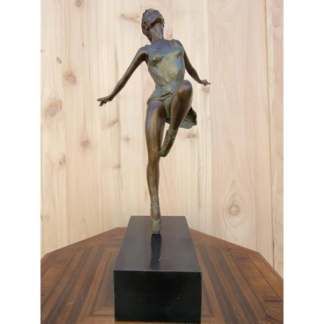 Figurative Vintage Bronze Ballerina Sculpture by Peggy Mach For Sale - Image 3 of 10