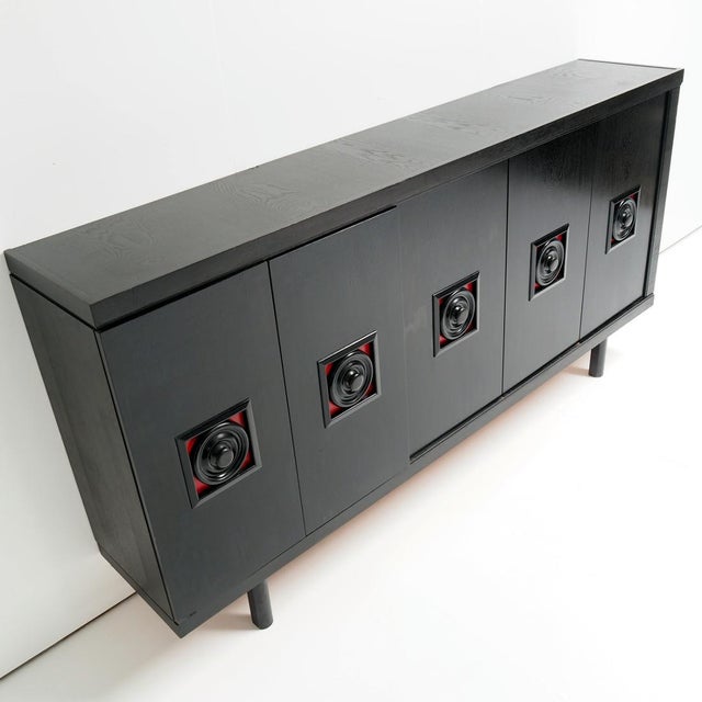 Black Very Large Brutalist Black Sideboard, Belgium, 1960s For Sale - Image 8 of 12
