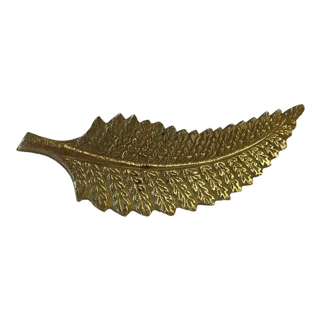 Vintage Brass Leaf Shaped Napkin Rings For Sale