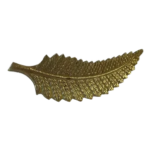 Vintage Brass Leaf Shaped Napkin Rings