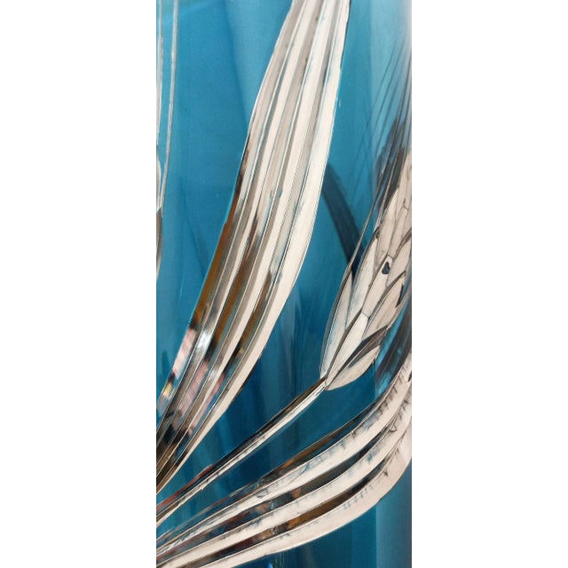 Blue & Silver Glass Vase, France, 1950s For Sale - Image 16 of 17