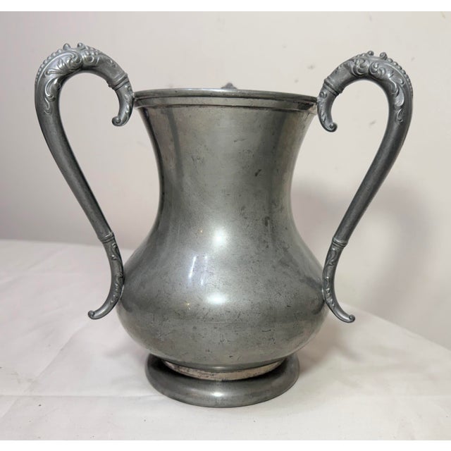 Antique 1904 Engraved Middlebrook Pewter Golf Tournament 3 Handle Trophy Vase For Sale - Image 13 of 14