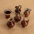 1950s Set of 6 French Glazed Ceramic Miniature Vases For Sale - Image 4 of 10
