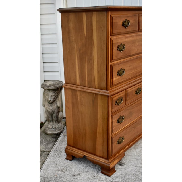 Wood Vintage Taylor-Jamestown Solid Cherry Traditional Style Chest on Chest For Sale - Image 7 of 13