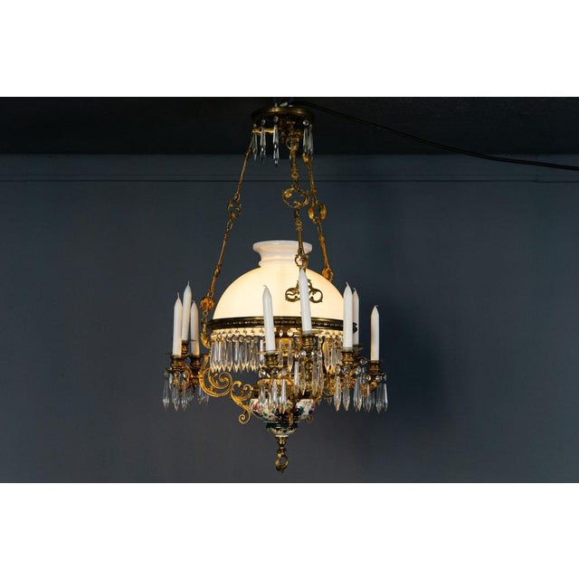 Object: Ceiling lamp Epoch & style: Majolica - first half of the 20th century Features - fine, decorative and elegant...