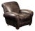 Vintage Leather Lounge Armchair in Black by Klaussner For Sale