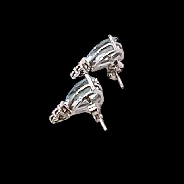 Traditional Natural Aquamarine Diamond Earrings 14k Gold 3.07 TCW Certified For Sale - Image 3 of 12