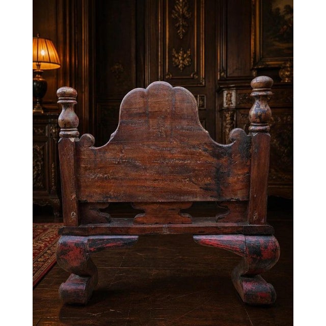 Brown Javanese Carved Ceremonial Sunat Throne Chair, Indonesia, 1900 For Sale - Image 8 of 13