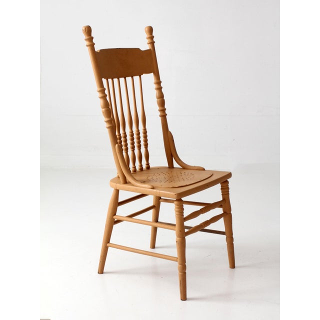 Antique Painted Pressback Spindle Chair For Sale - Image 10 of 11
