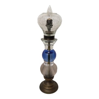 Vintage 1940s Glass Table Lamp For Sale