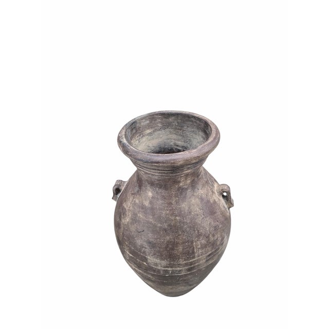 Early 20th Century Vintage Rustic Mediterranean Terracotta Amphora Floor Vase For Sale - Image 5 of 9
