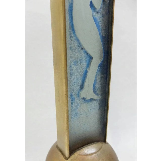 Brass and Glass Floor Lamp, Italy, 1950s For Sale - Image 6 of 8