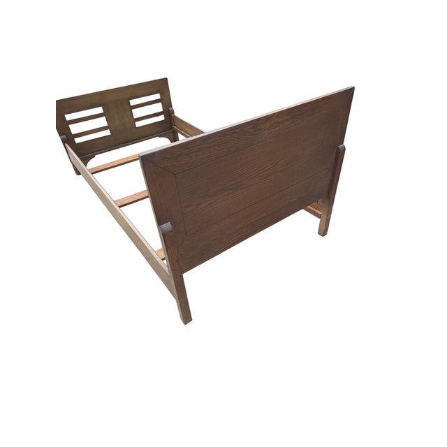 Wood Vintage Old Hickory Dusty Acorn Twin Size Bed Headboard Single Artisanal Oak For Sale - Image 7 of 12