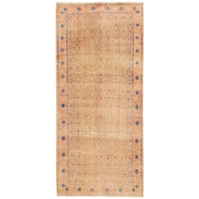 Textile Vintage Distressed Peach All Over Wool Rug For Sale - Image 7 of 7