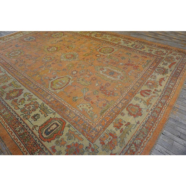 Graceful Antique Turkish Oushak Small Rug With Subtle Pastel Allover Design For Sale - Image 10 of 12
