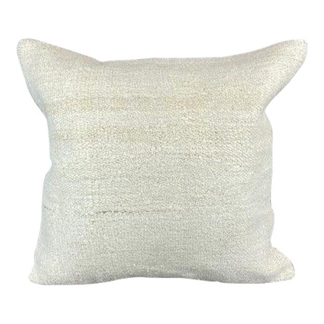20 x 20 Hemp Pillow Turkish Cushion Natural Grayish White Pillow Cushion Cover For Sale