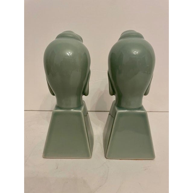 Pair Buddha Sculptures or Bookends For Sale - Image 4 of 10