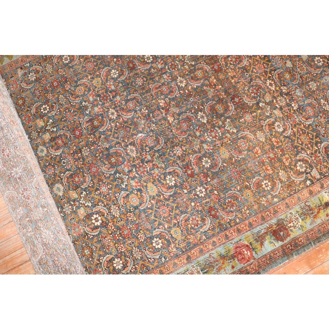 Antique Persian Bidjar Accent Rug For Sale - Image 9 of 12