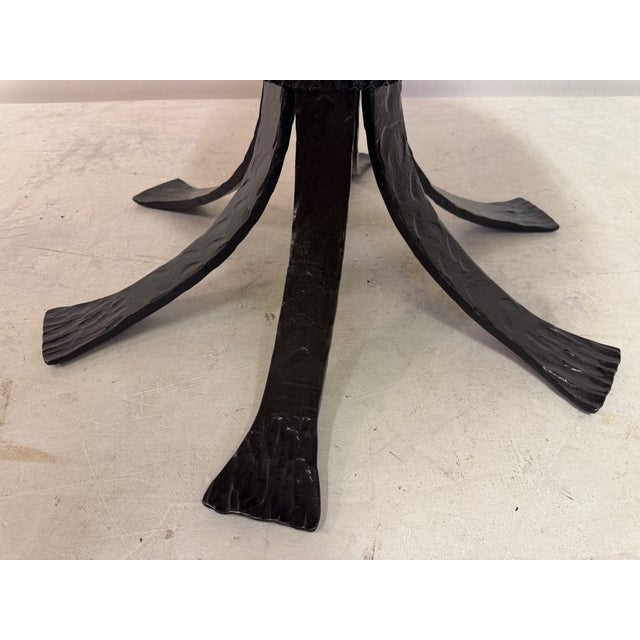 Vintage Round Onyx and Wrought Iron Coffee Table, 1970s For Sale - Image 12 of 13