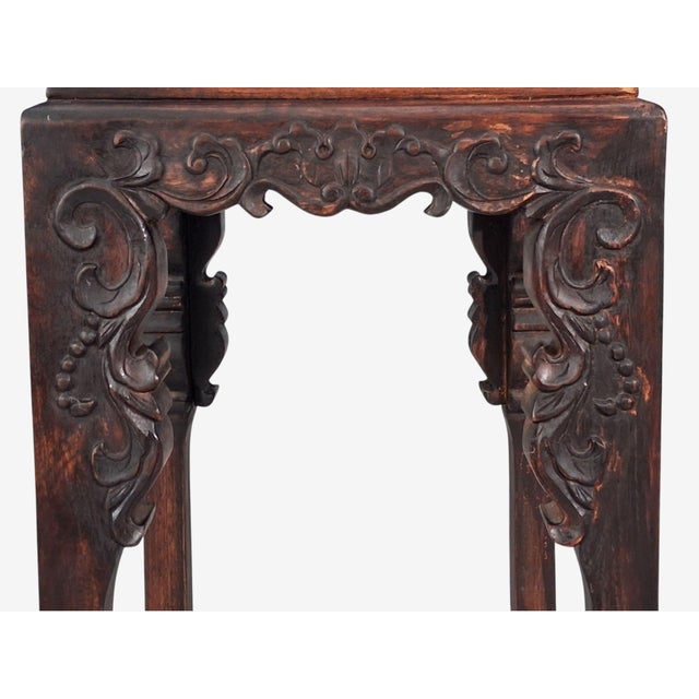 Chinese Pedestal or Plant Stand, Carved Hardwood, China, 20th C. For Sale - Image 13 of 14