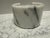 Vintage set of five marble coasters in a marble holder. White creamy alabaster with gray veins. Elegant for any decor style.