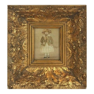 1920s Hollywood Regency Photograph of a Small Portrait of Young Girl For Sale