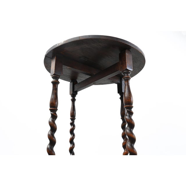 Oak Barley Twist Nesting Tables, England, 1900s, Set of 4 For Sale - Image 4 of 18