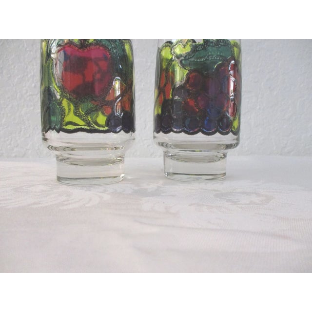 Traditional 1970s Libbey Stained Glass Design Fruit Tumblers - Set of 7 For Sale - Image 3 of 4