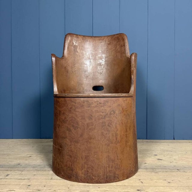 Swedish Painted Wood Stump Chair For Sale - Image 3 of 18