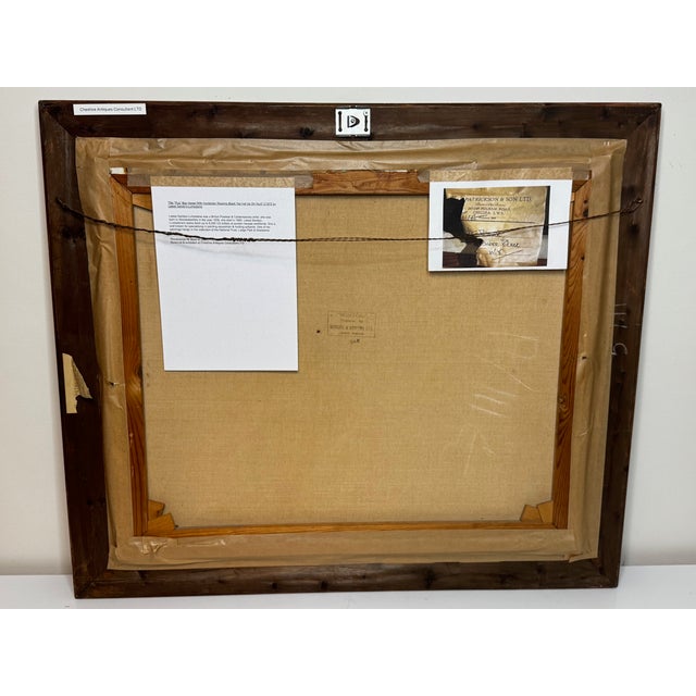 Portraiture British Framed Oil Painting Worcestershire Hunt Huntsmen Top Hat Up Bay Horse Pug C1972 For Sale - Image 3 of 12