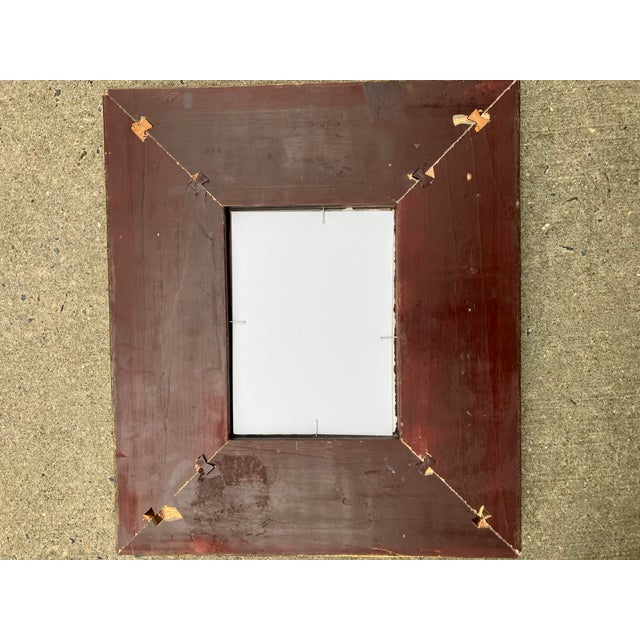 Contemporary Original Abstract Ink Painting Heavy Chunky Gold Wood Frame For Sale - Image 4 of 4