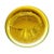 Modern sculptural beautiful concave French mirror. Wall artwork handmade in yellow molded glass. Finished with bronze...