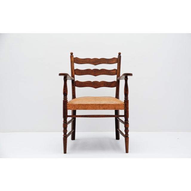 Mid-Century Modern Hand-Carved Wooden Armchair, 1950s For Sale - Image 11 of 11