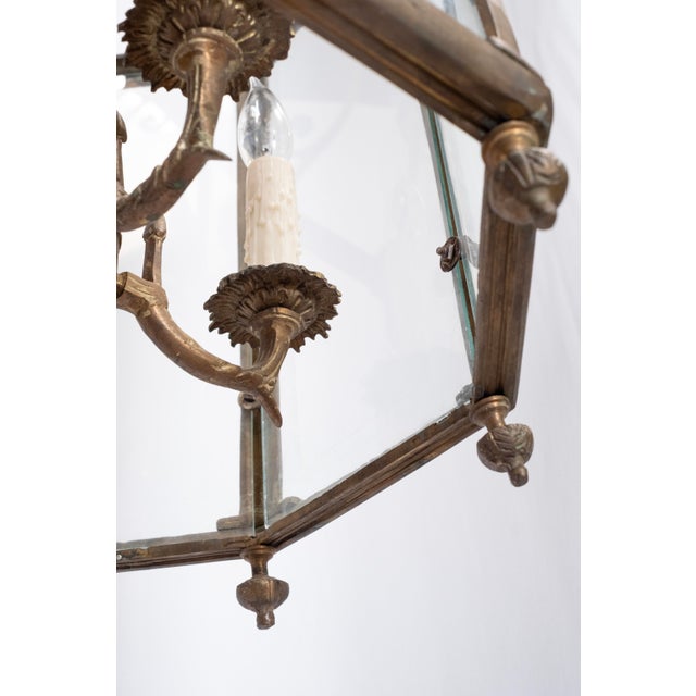 1900s Large Octagonal Glass Lantern For Sale In San Diego - Image 6 of 10