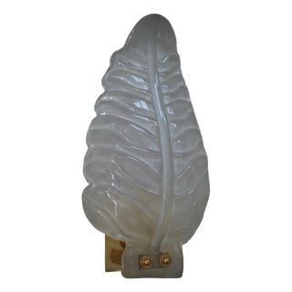 Murano Art Glass Sandblasted Light White and Brass Wall Light and Sconces, 2000 For Sale