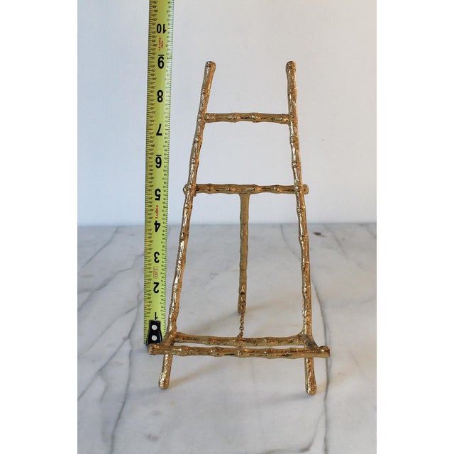Vintage Faux Bamboo Brass Tabletop Display Easel For Sale - Image 10 of 10