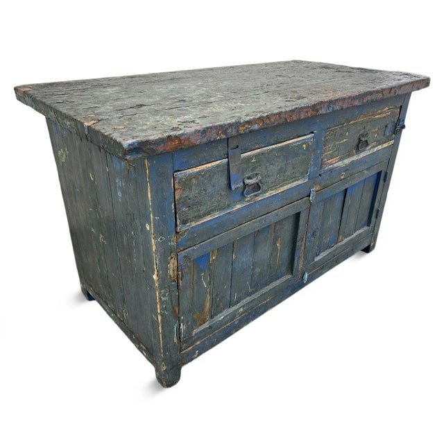 Early 20th Century Antique Rustic Farmhouse North India Shop Cabinet For Sale - Image 5 of 13