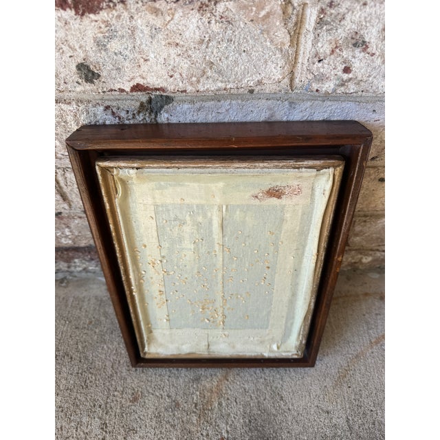 Vintage Textured Art in Original Frame For Sale - Image 10 of 18