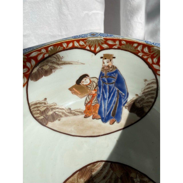 Late 19th Century Late 19th Century Chinese Octagonal Scholar’s Bowl With Figural Cartouches For Sale - Image 5 of 13