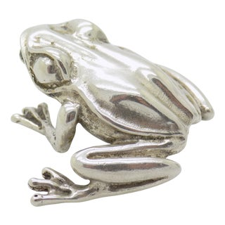 Vintage Italian Silver Life Size Frog, 1970s For Sale