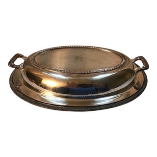 Silver Covered Meat Dish Monogram H For Sale