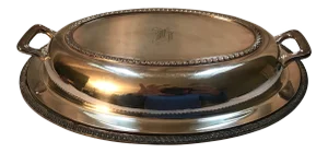 Silver Covered Meat Dish Monogram H