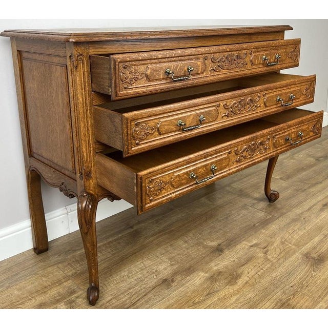 Vintage Louis French Oak Chest of Drawers For Sale - Image 12 of 13