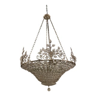 1940’s French Silver Plated Chandelier For Sale