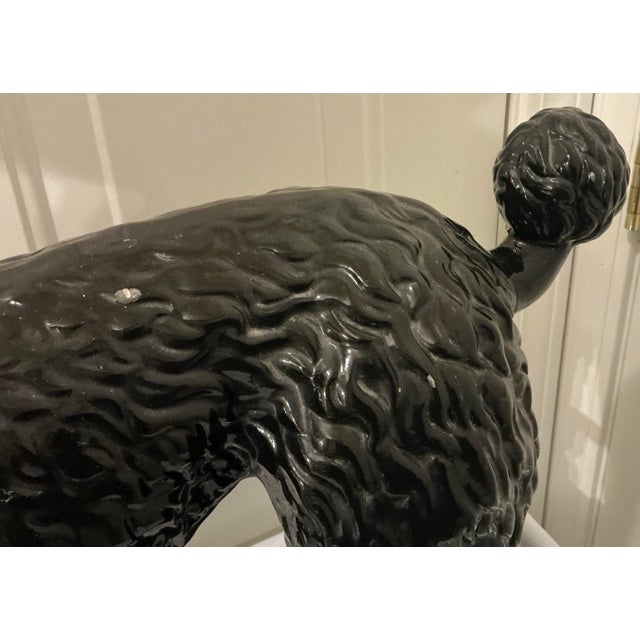 1960s Large Scale Hollywood Regency Italian Black Poodle Dog For Sale - Image 5 of 7