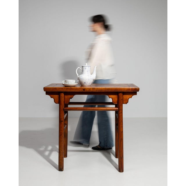 19th Century France Brown Wood Console Table For Sale - Image 9 of 10