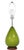 Chic mid century green glass with original pierced paper shade. The lamp is in excellent, original, clean and working...