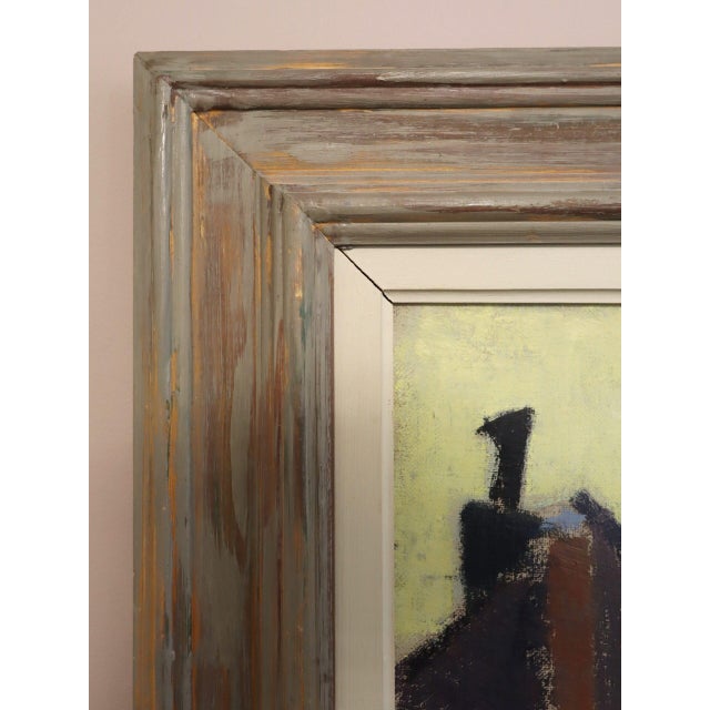 Mid-Century Modern 'Houses in Snow' Vintage Street Scene Oil Painting by Finnish Artist Paavo Airola (1918 – 1983), Framed For Sale - Image 6 of 13